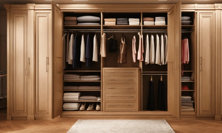 wardrobe with luxury clothes